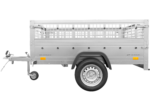 Remorque basculante 200×125 Garden Trailer 201 KIPP avec ridelles grillagées et roue jockey
