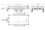 Remorque double essieux Garden Trailer 264/2 KIPP avec roue jockey, rehausses de ridelles et bâche plate bleue – Image 2
