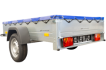 Remorque galvanisée 200×125 Garden Trailer 201 KIPP avec bâche bleue et roue jockey – Image 4