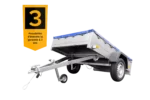 Remorque galvanisée 200×125 cm Garden Trailer 201 KIPP [avec roue jockey, bâche plate bleue et tiges de support pour la bâche plate] – Image 3