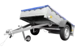 Remorque galvanisée 200×125 cm Garden Trailer 201 KIPP [avec roue jockey, bâche plate bleue et tiges de support pour la bâche plate]