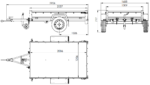 Remorque galvanisée 201 KIPP – 200×125 cm, roue jockey et bâche plate grise – Image 2