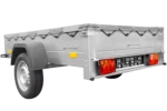 Remorque galvanisée à vendre 200×125 cm Garden Trailer 201 KIPP [avec roue jockey et bâche plate grise] – Image 5