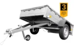 Remorque galvanisée à vendre 200×125 cm Garden Trailer 201 KIPP [avec roue jockey et bâche plate grise] – Image 3