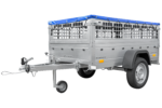 Remorque grillagée 200×106 Garden Trailer 200 KIPP avec bâche plate bleue et roue jockey – Image 3