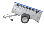 Remorque grillagée 200×106 avec bâche plate bleue, ridelles grillagées et roue jockey – Garden Trailer 200 KIPP – Image 5