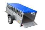 Remorque grillagée 200×106 Garden Trailer 200 KIPP avec bâche plate bleue et roue jockey – Image 6