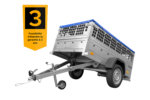 Remorque grillagée 200×106 Garden Trailer 200 KIPP avec bâche bleue, tiges de support et roue jockey – Image 2