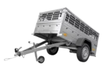 Remorque grillagée 200×106 avec bâche plate grise, ridelles grillagées et roue jockey – Garden Trailer 200 KIPP