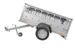 Remorque grillagée 200×106 avec bâche plate grise, tiges de support bâche, ridelles grillagées et roue jockey – Garden Trailer 200 KIPP – Image 5