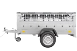 Remorque grillagée 200×125 avec bâche plate grise, tiges de support bâche, ridelles grillagées et roue jockey – Garden Trailer 201 KIPP – Image 5