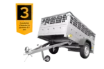 Remorque grillagée 200×125 avec bâche plate grise, tiges de support bâche, ridelles grillagées et roue jockey – Garden Trailer 201 KIPP – Image 3