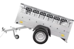 Remorque grillagée 200×125 avec bâche plate grise, tiges de support bâche, ridelles grillagées et roue jockey – Garden Trailer 201 KIPP – Image 6