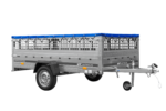 Remorque légère 264×150 UNITRAILER GARDEN 265 KIPP avec ridelles grillagées, châssis H-0 et bâche bleue – Image 4