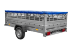 Remorque légère 264×150 UNITRAILER GARDEN 265 KIPP avec ridelles grillagées, châssis H-0 et bâche bleue – Image 6