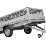 Remorque légère 264×150 UNITRAILER GARDEN 265 KIPP avec ridelles grillagées et bâche grise