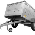 Remorque neuve 200×125 avec bâche plate, rehausses de ridelles et roue jockey – Garden Trailer 201 KIPP