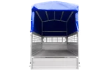 Remorque neuve à vendre Garden Trailer 201 KIPP 500 kg 200×125 cm [avec bâche haute bleue, arceau, ridelles grillagées et roue jockey] – Image 4