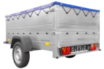 Remorque permis B avec rehausses et bâche plate Garden Trailer 201 KIPP 500 kg 200 x 125 cm – Image 7