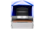 Remorque pliable 750 kg 200 x 125 avec bâche dôme bleue et arceau Garden Trailer 201 KIPP – Image 6