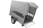 Remorque pour permis B Garden Trailer 201 KIPP 500 kg 200 x 125 cm [avec rehausses grillagées, bâche haute, arceau et roue jockey] – Image 6
