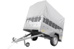 Remorque pour permis B Garden Trailer 201 KIPP 500 kg 200 x 125 cm [avec rehausses grillagées, bâche haute, arceau et roue jockey]