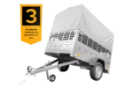 Remorque pour permis B Garden Trailer 201 KIPP 500 kg 200 x 125 cm [avec rehausses grillagées, bâche haute, arceau et roue jockey] – Image 3