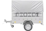 Remorque pour permis B Garden Trailer 201 KIPP 500 kg 200 x 125 cm [avec rehausses grillagées, bâche haute, arceau et roue jockey] – Image 4