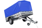 Remorque routière avec bâche haute bleue, arceau H-800 et roue jockey 230×125 Garden Trailer 230 KIPP