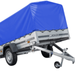Remorque routière 230 KIPP – Bâche haute bleue, arceau H-800 et roue jockey