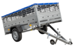 Remorque sans frein 230×125 Garden Trailer 230 KIPP avec bâche bleue et ridelles grillagées