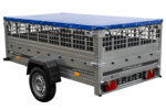 Remorque sans frein 230×125 Garden Trailer 230 KIPP avec bâche bleue et ridelles grillagées – Image 7