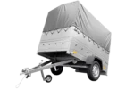 Remorque simple essieu 200×106 avec bâche haute, arceau, rehausses de ridelles et roue jockey – Garden Trailer 200 KIPP