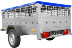 Remorque simple essieu 200×125 Garden Trailer 201 KIPP avec bâche plate, tiges de support et roue jockey – Image 6