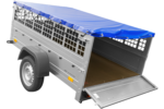 Remorque simple essieu 200×125 Garden Trailer 201 KIPP avec bâche plate, tiges de support et roue jockey – Image 7
