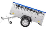 Remorque simple essieu 200×125 avec bâche plate, tiges de support bâche, ridelles grillagées et roue jockey – Garden Trailer 201 KIPP – Image 5