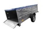 Remorque simple essieu Unitrailer GARDEN TRAILER 264 KIPP avec rehausses de ridelles et bâche plate bleue – Image 7