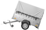Remorque tôle Garden Trailer 200 KIPP 200×106 cm avec rehausses grillagées, bâche haute et arceau – Image 4