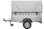 Remorque tôle Garden Trailer 200 KIPP 200×106 cm [avec rehausses grillagées, bâche haute et arceau] – Image 3