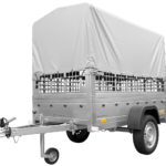 Remorque tôle Garden Trailer 200 KIPP 200×106 cm avec rehausses grillagées, bâche haute et arceau