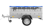Remorque utilitaire 200×125 Garden Trailer 201 KIPP avec bâche plate, ridelles grillagées et roue jockey – Image 3