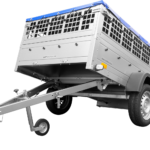 Remorque utilitaire 200×125 Garden Trailer 201 KIPP avec bâche plate, ridelles grillagées et roue jockey