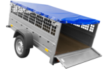 Remorque utilitaire 200×125 Garden Trailer 201 KIPP avec bâche plate, ridelles grillagées et roue jockey – Image 4