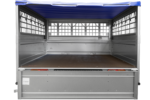 Remorque utilitaire 200×125 Garden Trailer 201 KIPP avec bâche plate, ridelles grillagées et roue jockey – Image 5