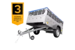 Remorque utilitaire 200×125 avec bâche plate, ridelles grillagées et roue jockey – Garden Trailer 201 KIPP – Image 6