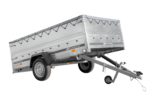 Remorque voiture 264×150 UNITRAILER GARDEN 265 KIPP avec ridelles BIS, châssis H-0 et bâche grise
