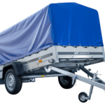 Remorque voiture longue 264 KIPP – Roue jockey et bâche bleue