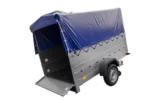 Remorque voiture sans frein 230 x 125 cm Garden Trailer 230 KIPP avec bâche haute, rehausses de ridelles et roue jockey – Image 4