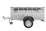 Remorque voiture utilitaire 200×125 avec bâche plate, ridelles grillagées et roue jockey – Garden Trailer 201 KIPP – Image 4