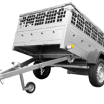 Remorque voiture utilitaire 200×125 Garden Trailer 201 KIPP avec bâche plate et ridelles grillagées